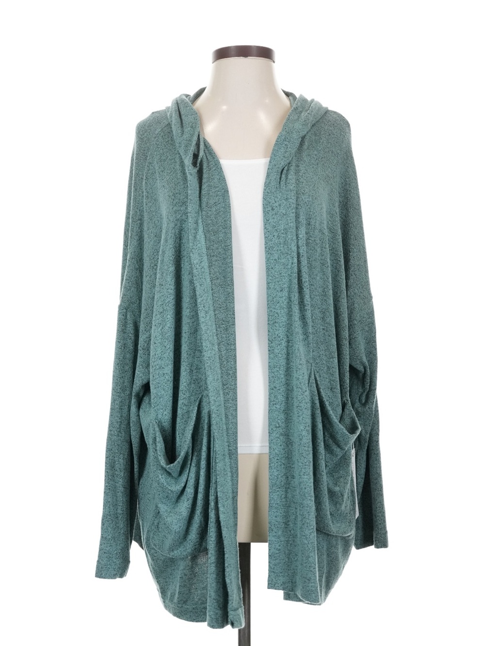 Young Fabulous & Broke NWT Hooded Open-Front Draped Cardigan in Teal Green XS